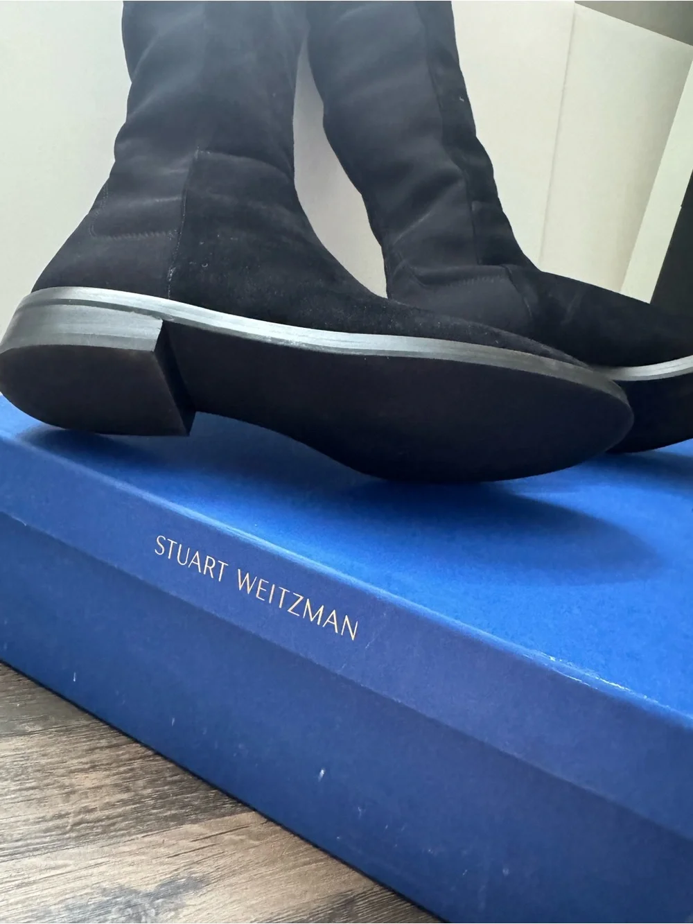 Stuart Weitzman Keelan Black Suede Over-the-knee Boots 7.5